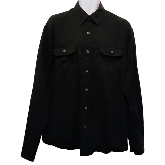 Magellan Outdoors Men's XL Solid Black L/Sleeve Button Down Casual Shirt - Picture 8 of 8